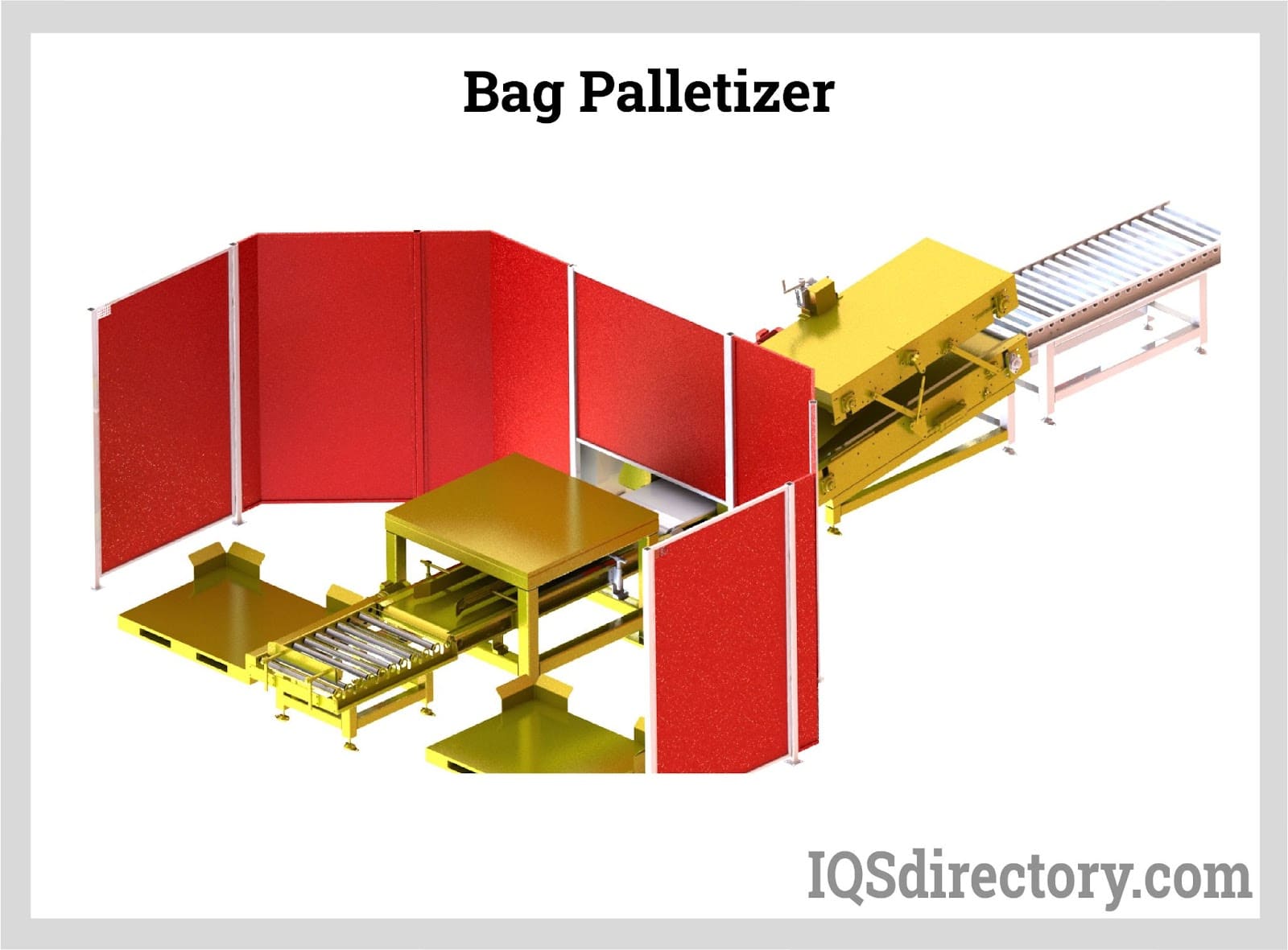 Bag palletizing machine. Bag gripper. Automatic pallet wrapper. Robotic  system for stacking mortar bags. Industrial production and packaging of  mortar Stock Photo - Alamy